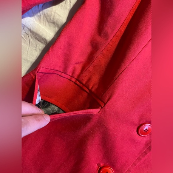 L’altra Moda Women's Red Blazer w Floral Interior and Rolled Cuff Size 42 - Picture 9 of 15